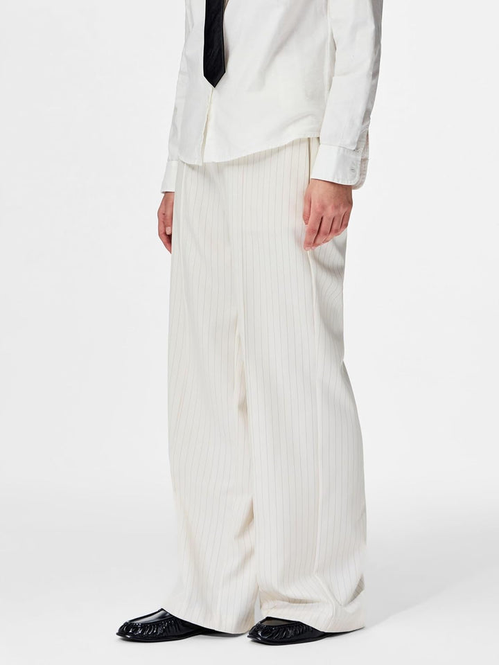 PIECES Female Hose mit weitem Bein PCBOZZY Gestreift XS Birch, XS Birch