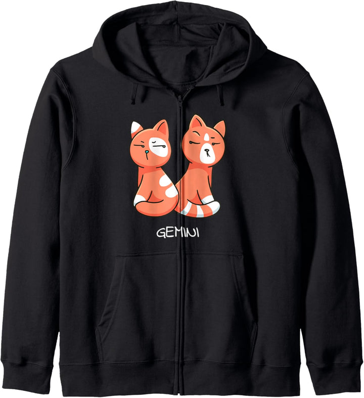 Zwillinge Katze Tierkreiszeichen Kawaii Astrologie Katzen Kapuzenjacke