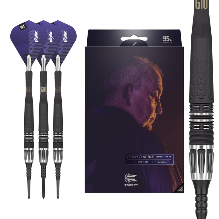 Target Darts Phil Taylor Power 9-Five Gen 10 95% Wolfram Soft Tip Dart Satz 18G, 18G