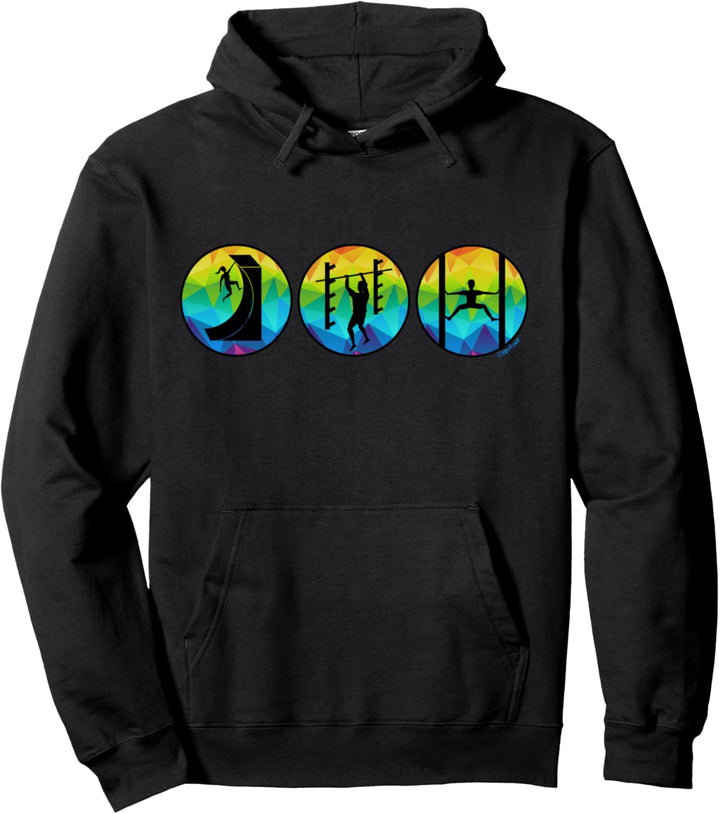 Ninja Warrior Hinderniskurs Lachsleiter verzogene Wand Pullover Hoodie