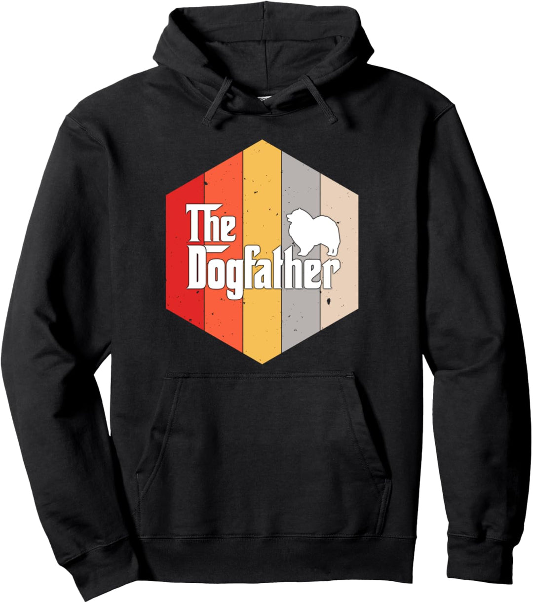 Keeshonden Retro Vintage Dog Father gift Pullover Hoodie