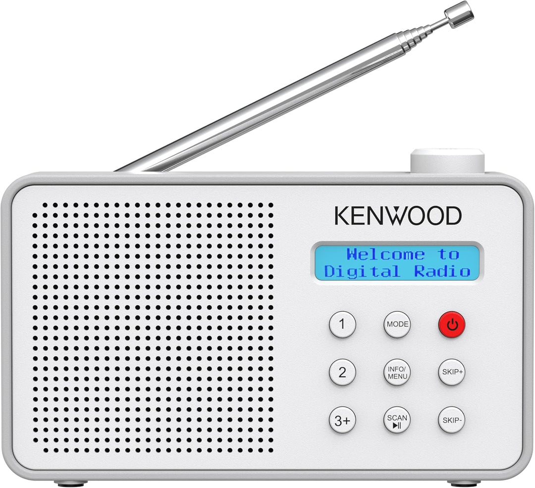 Kenwood CR-M25DAB-W - Tragbares DAB+ Radio mit Bluetooth, Automatic Safety Alert (ASA), Li-Ion Akku