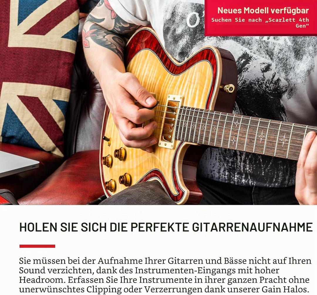 Focusrite Scarlett Solo 3. Gen USB-Audio-Interface-Bundle für Gitarristen, Sänger oder Produzenten.