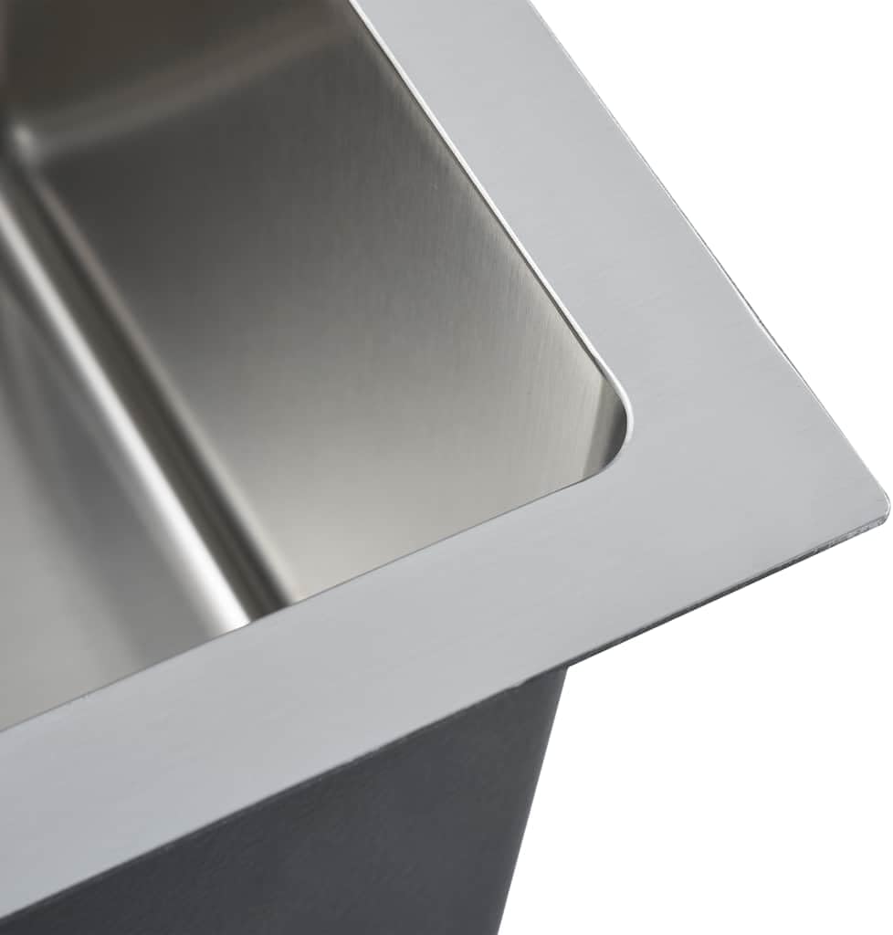 vidaXL Handgemachte Einbauspüle Wasserabfluss in X-Form Edelstahlspüle Spülbecken Spüle Küchenspüle