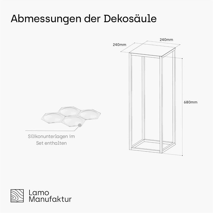 LAMO Manufaktur Blumenständer Metall Schwarz 68 cm | Pflanzensäule für Innenräume - Wohnzimmer, Schl