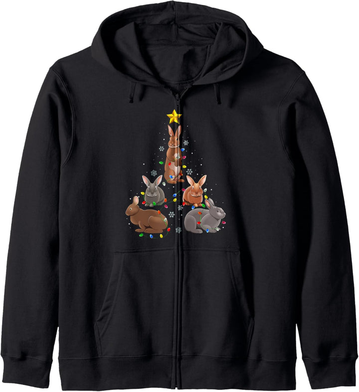 Rabbit Bunny Christmas Tree T Shirt Ornament Decor Gift Kapuzenjacke