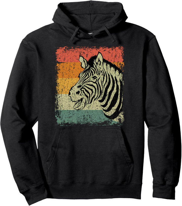 Retro Zebra Geschenk Vintage Zebra Pullover Hoodie