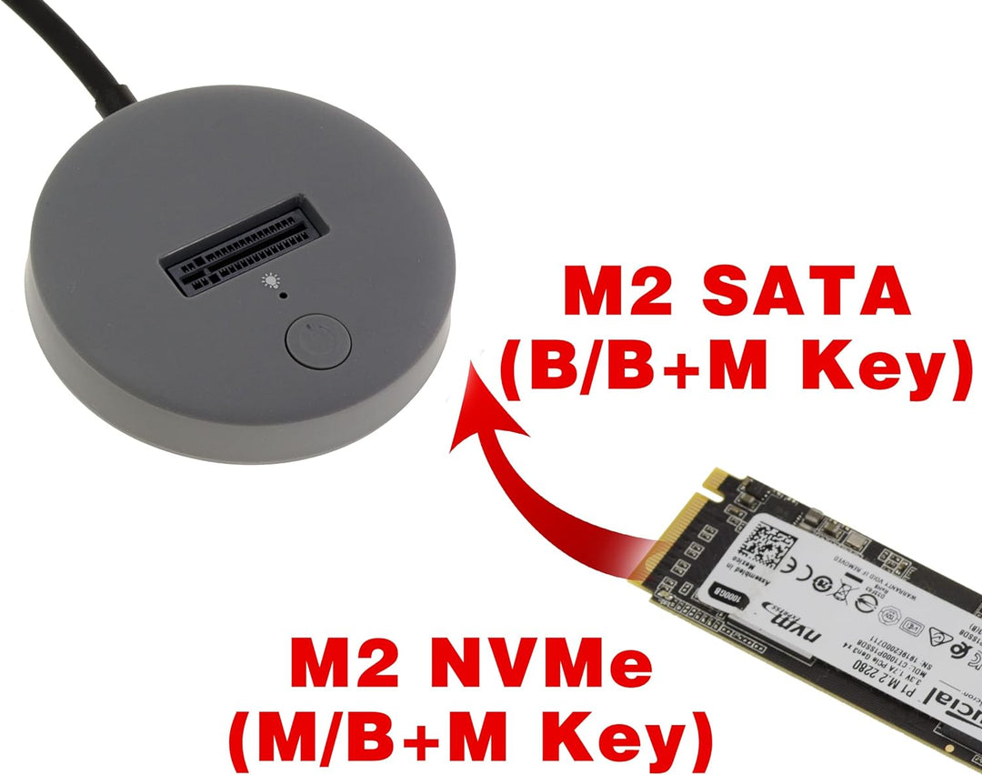 KALEA-INFORMATIQUE USB-Dock für M2-SSDs vom Typ NVMe oder SATA. 10GB Verbindung Typ USB3.2 Gen2 mit