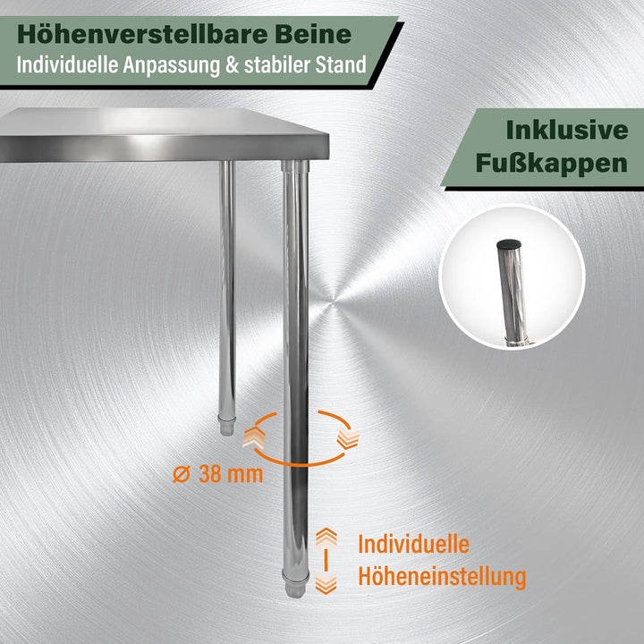 FIXKRAFT Edelstahl-Ecktisch Grill- oder Arbeitstisch Outdoor Gartenküche Regal-Verbindung