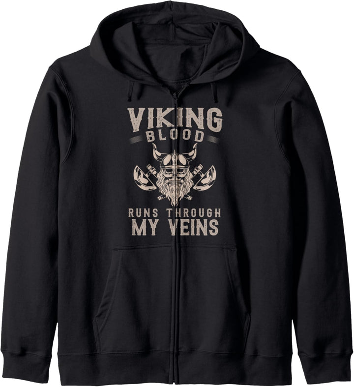 Wikinger Totenkopf Nordische Mythologie Lustiges Wikinger Kapuzenjacke