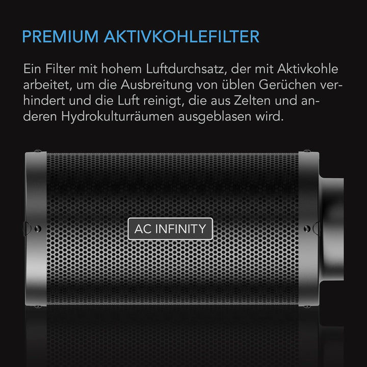 AC Infinity Air Carbon Filter 8 "mit Premium Australian Virgin Charcoal, für Inline-Kanalventilator,