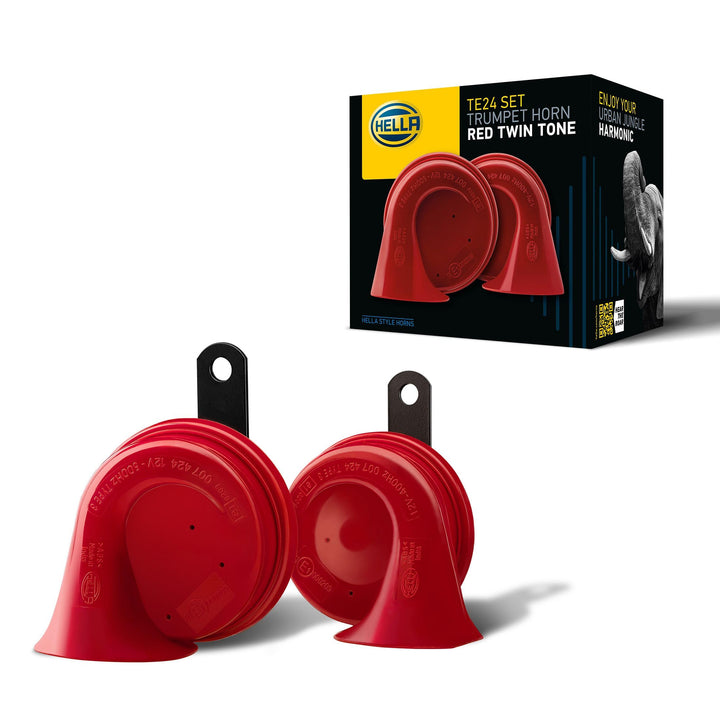 HELLA Fanfare - HELLA STYLE HORN TE24 SET - 12V - 110dB(A) - 400Hz-500Hz - Tiefton/Hochton - elektri