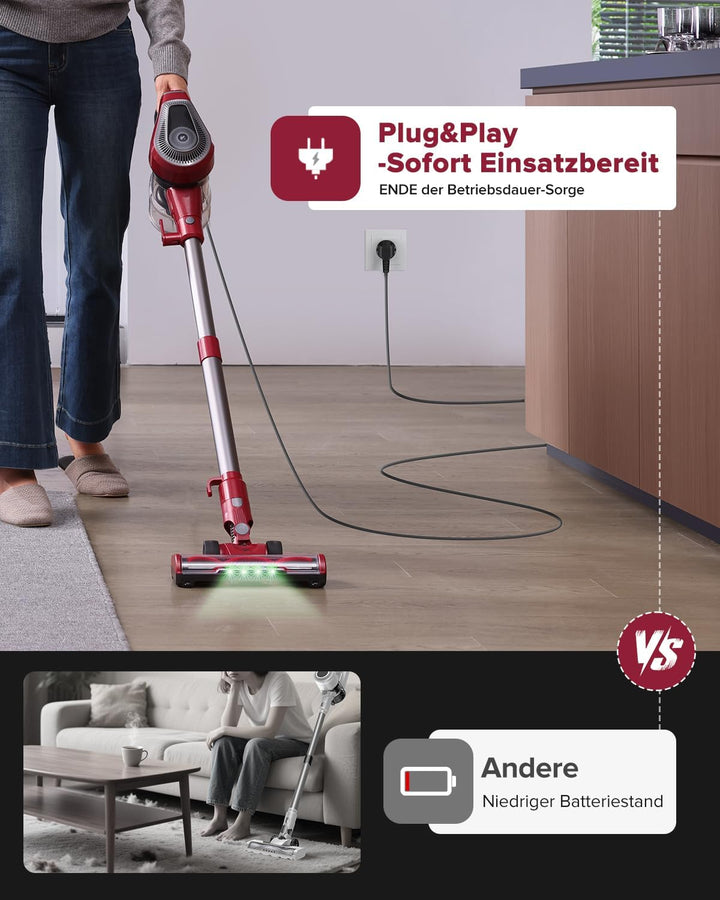 Vexilar C8 6-in-1 Staubsauger, 60KPa Staubsauger mit Kabel, 600W Vacuum Cleaner, 7M Handstaubsauger,
