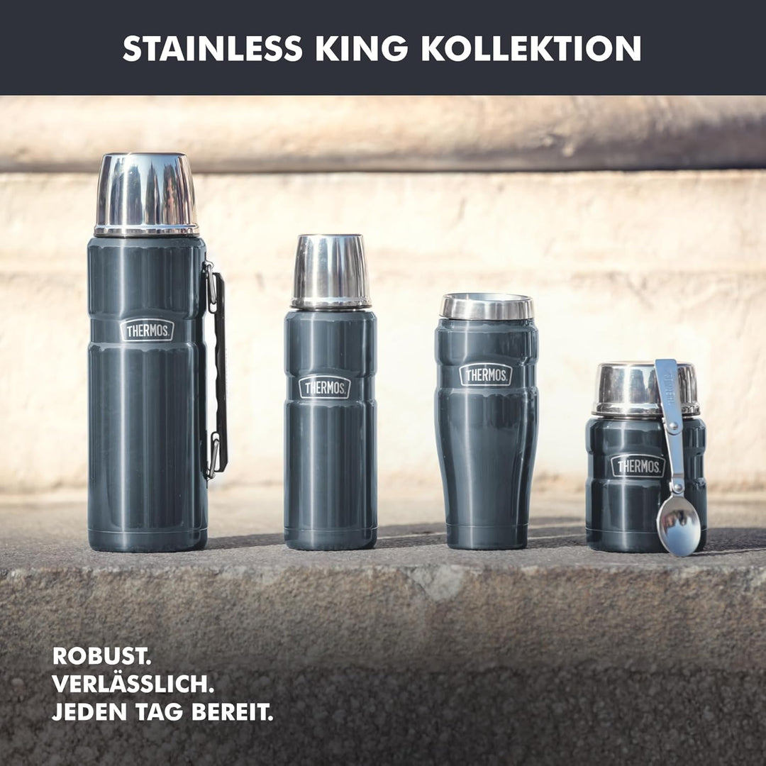 Thermos Stainless King Speisegefäss, Edelstahl, midnight blue, 470 ml mit Löffel 470 ml Midnight Blu