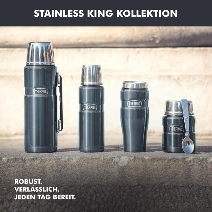 Thermos Stainless King Speisegefäss, Edelstahl, midnight blue, 470 ml mit Löffel 470 ml Midnight Blu