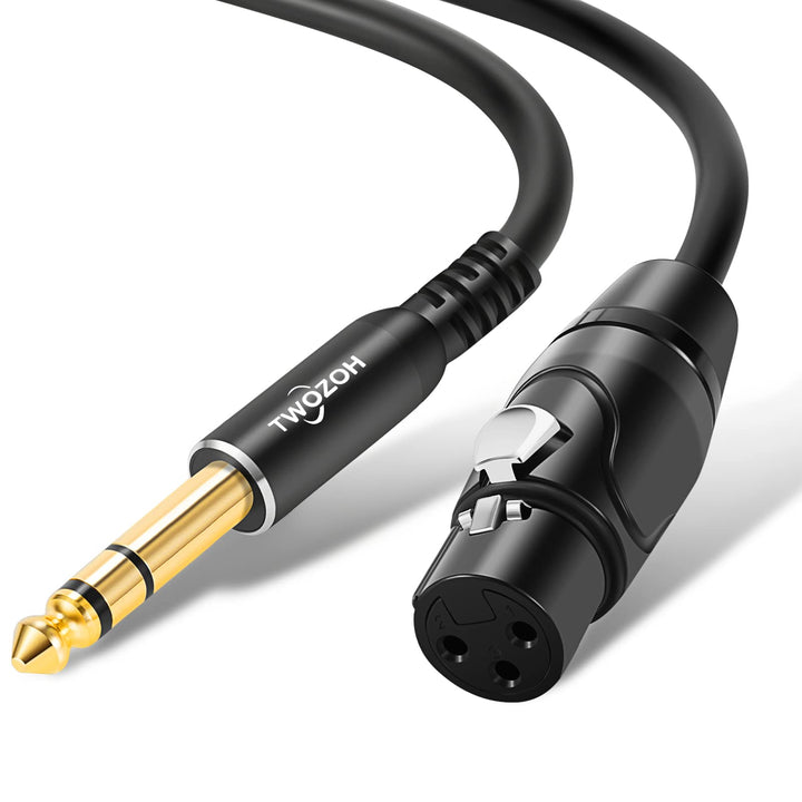 Twozoh XLR Buchse auf Klinke 6,35 mm(1/4") TRS Kabel 10M, Stereo XLR auf Klinke 6,3 Symmetrisch (Pro