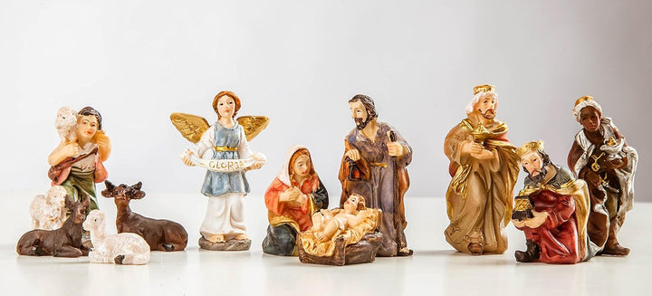 Grosse Weihnachtskrippe Krippe-(W17+KF7)- mit Figuren ca. 6 cm- Krippenstall Weihnachten-Weihnachtsk