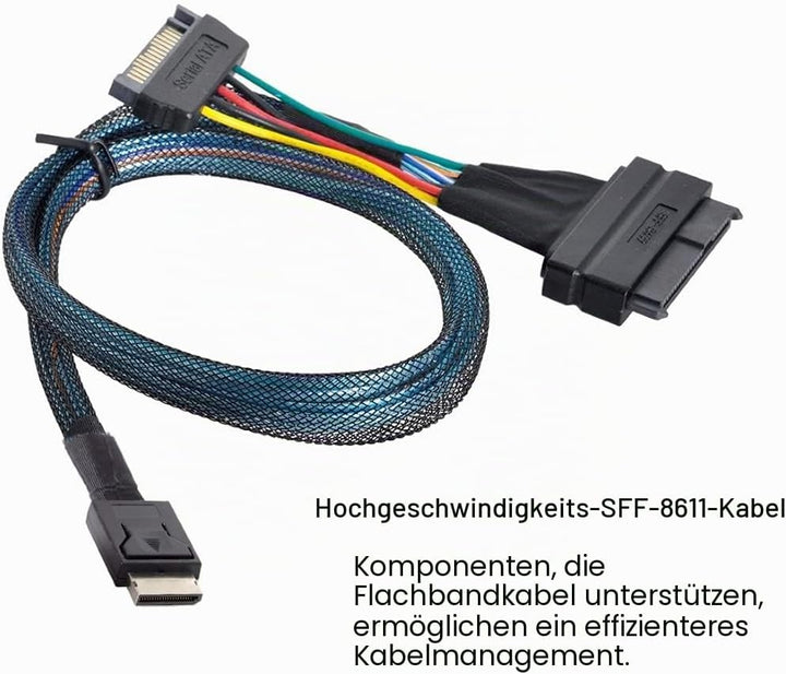 ChenYang CY SFF-8611 Oculink Stecker auf U.2 U.3 SFF-8639 Buchse NVME PCIe PCI-Express SSD Kabel mit