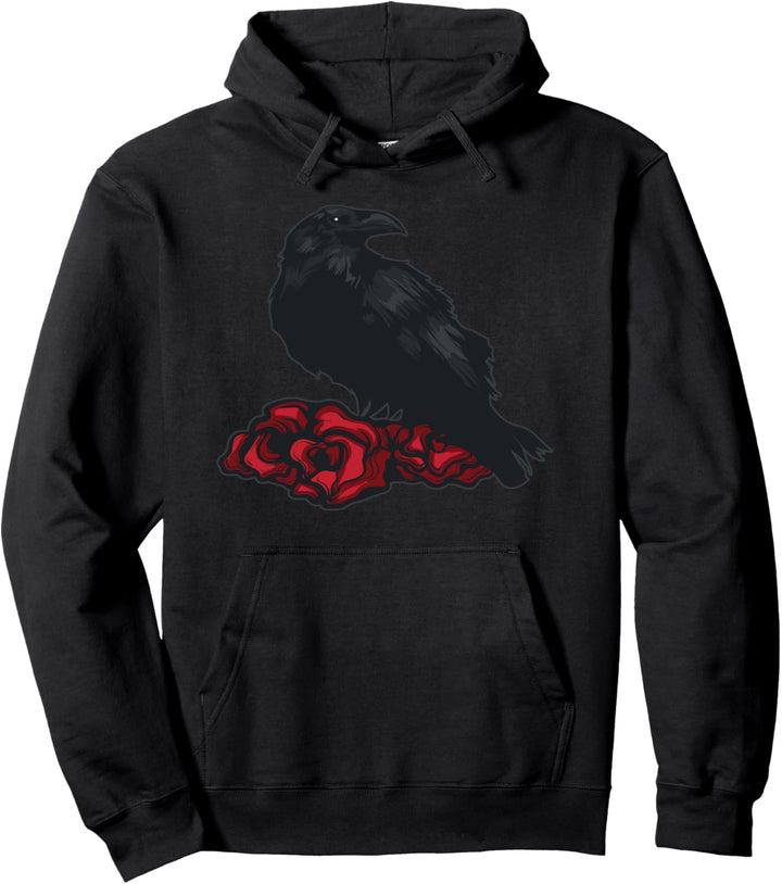 Rose und schwarze Krähe Geschenk Wikinger Rabe Pullover Hoodie