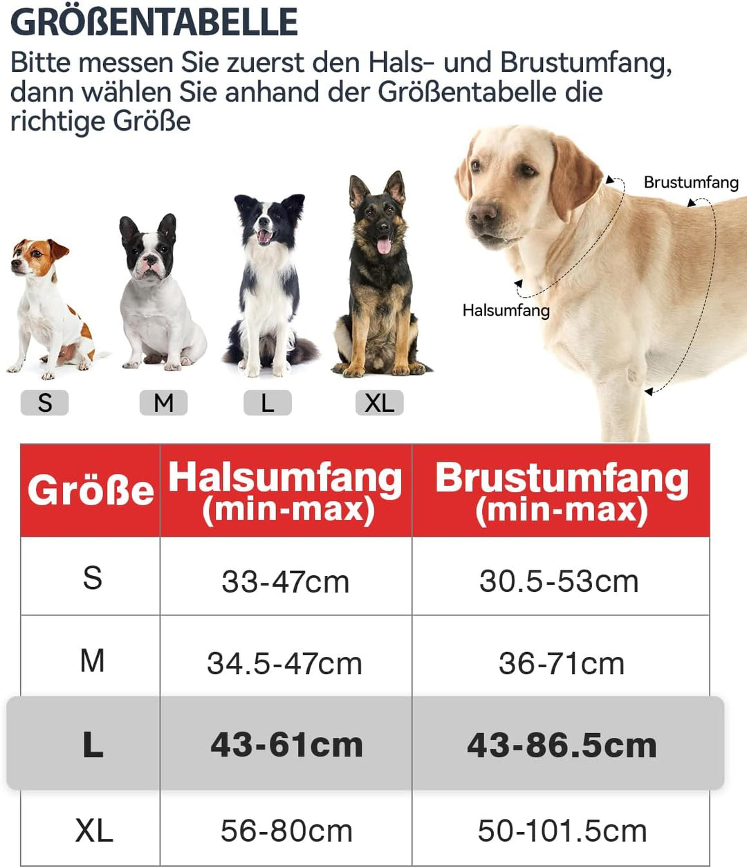 Joytale Hundegeschirr Grosse Hunde, reflektierendes Geschirr Hund, luftdurchlässige Anti Zug Hundege
