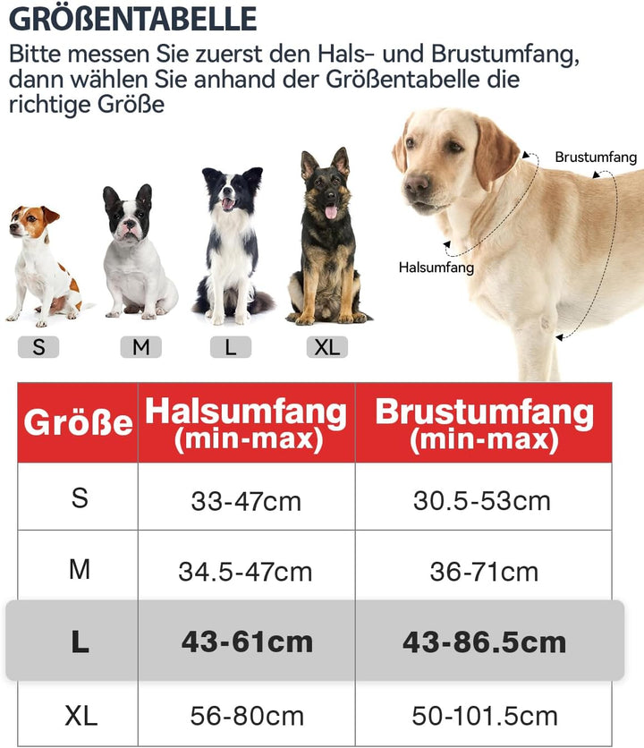 Joytale Hundegeschirr Grosse Hunde, reflektierendes Geschirr Hund, luftdurchlässige Anti Zug Hundege