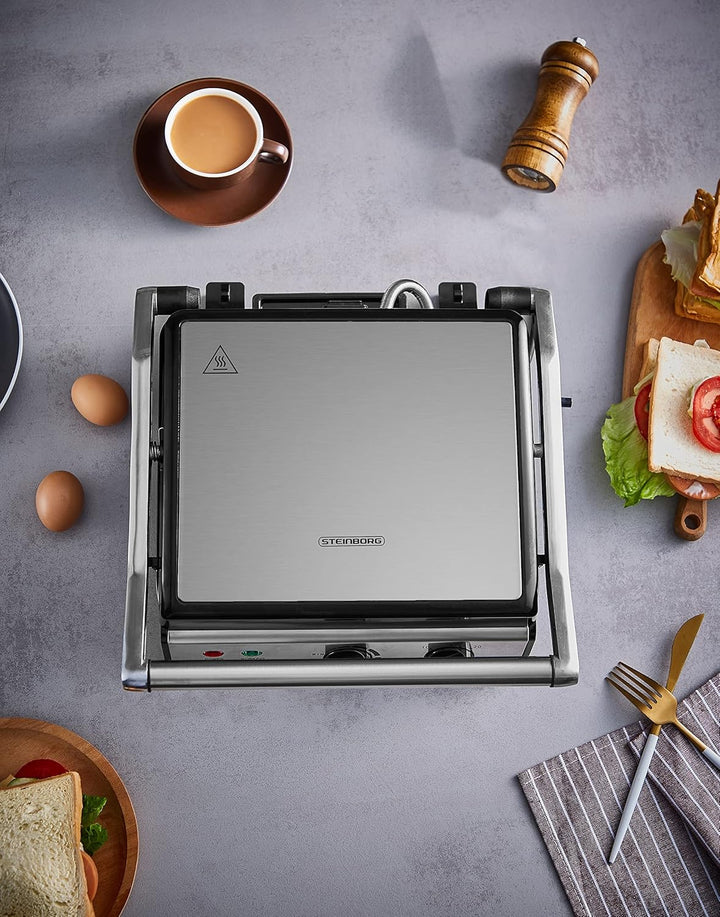 XXL Kontaktgrill abnehmbare Platten | 30 Minuten Timer | Panini Toaster | Sandwichtoaster | elektris