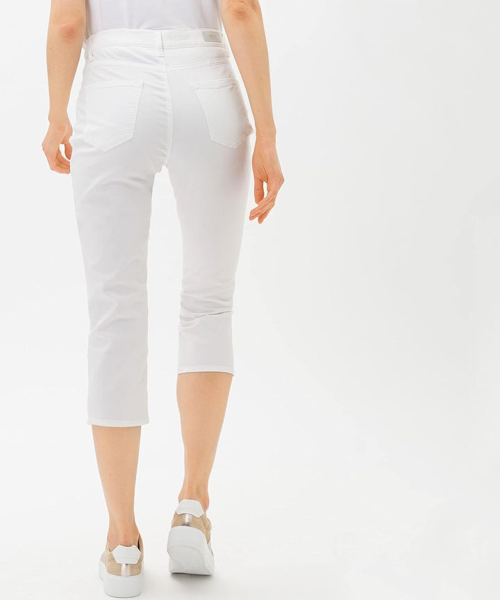 BRAX Damen Style Mary Capri Sommercapri Freizeithose 36 Weiss, 36 Weiß