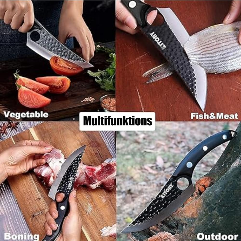 Kitory Kochmesser Küchenmesser Scharf Wikinger Messer Profi Chefmesser Fleischmesser Outdoor Messer