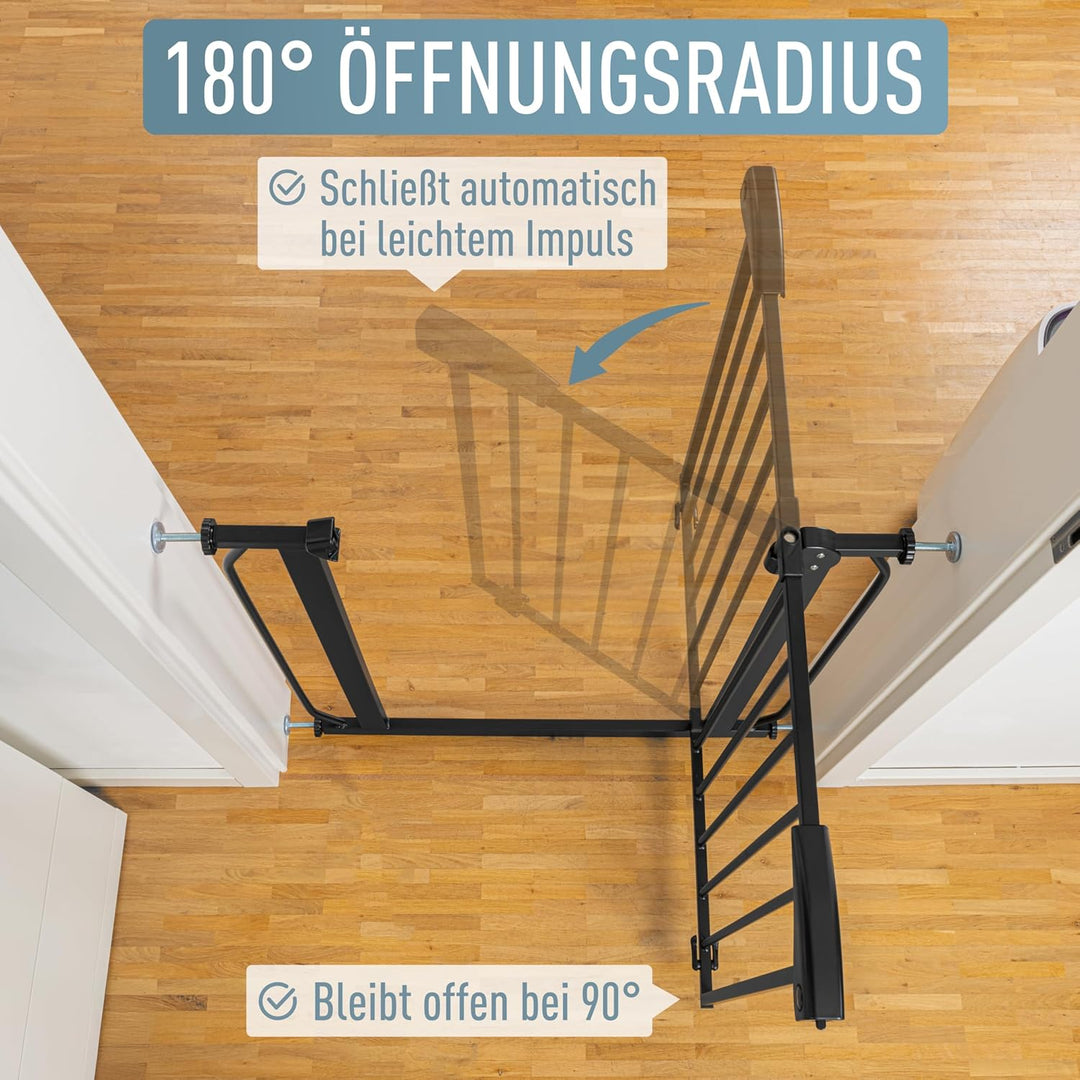 ib style® Berrin XXL Treppengitter | ! EXTRA BREITER DURCHGANG ! | Türschutzgitter | Ohne Bohren | 9