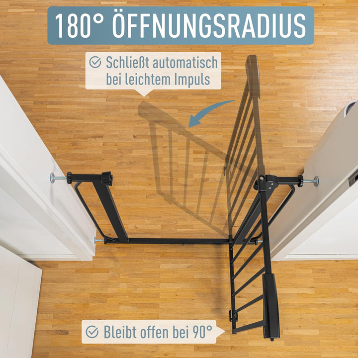 ib style® Berrin XXL Treppengitter | ! EXTRA BREITER DURCHGANG ! | Türschutzgitter | Ohne Bohren | 9
