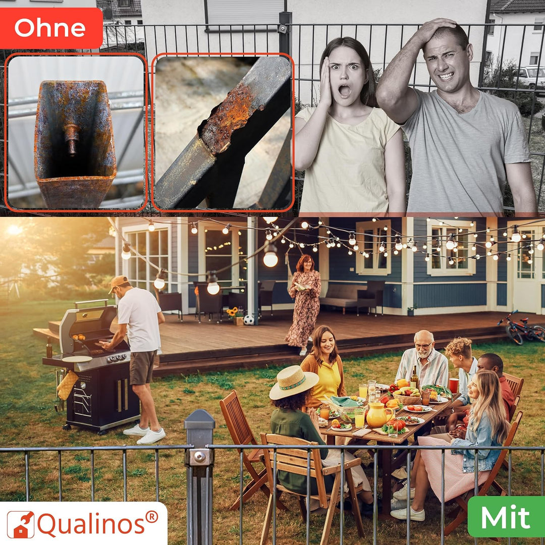 30x Zaunkappen Kunststoff 40x60mm mit Runddach | Pfostenkappen für Doppelstabmattenzaun | Abdeckkapp