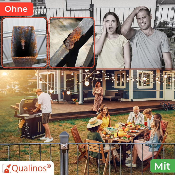 30x Zaunkappen Kunststoff 40x60mm mit Runddach | Pfostenkappen für Doppelstabmattenzaun | Abdeckkapp