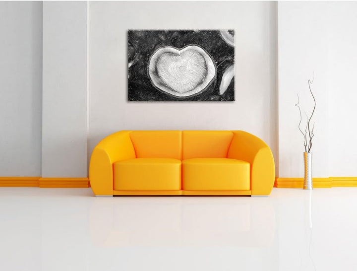 Pixxprint Jahresringe am Baumstamm als Leinwandbild/Grösse: 100x70 / Wandbild/Kunstdruck/fertig besp