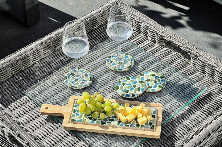 Little Creations Mosaik Servierbrett Blau | Bastelset Erwachsene | DIY set Erwachsene | 40 cm, Blau