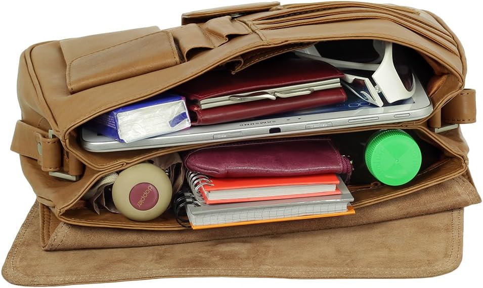 Ledershop24 Leder Damen Umhängetasche Schultertasche Festivaltasche Handtasche Tasche 31 cm vers. Fa