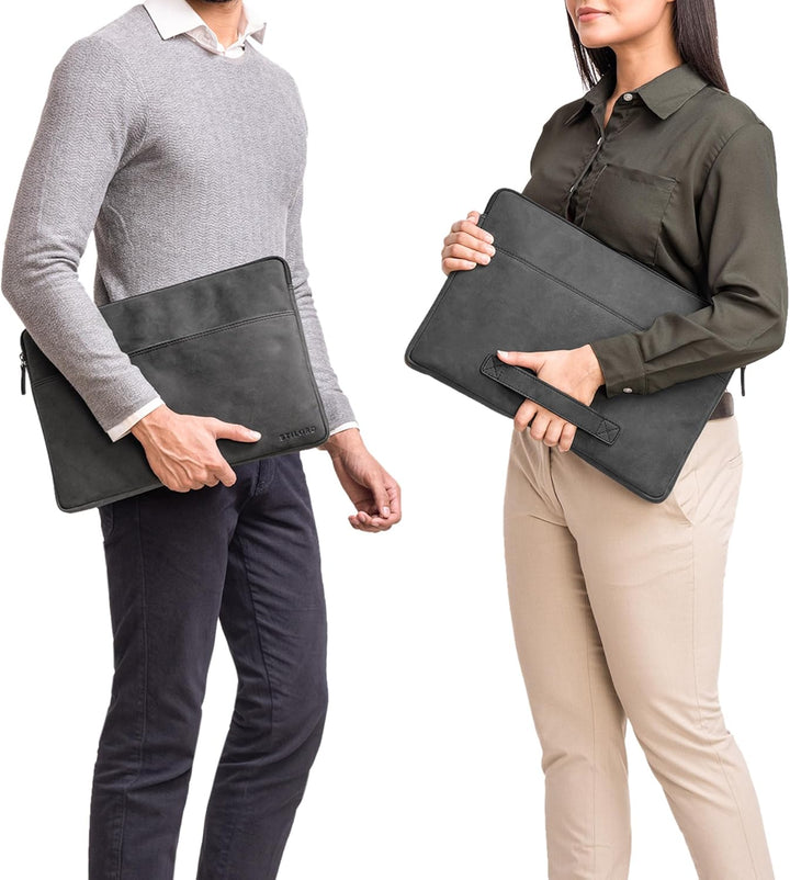 STILORD Murphy Laptoptasche 15.6 Zoll Leder Vintage Sleeve ideal als MacBooktasche 16 Zoll Laptop Hü