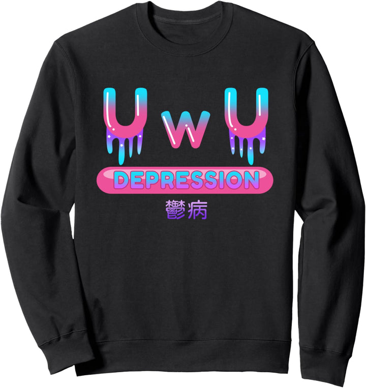 UwU Aesthetic OwO Pastel Goth Yami Kawaii Japanese Text Sweatshirt
