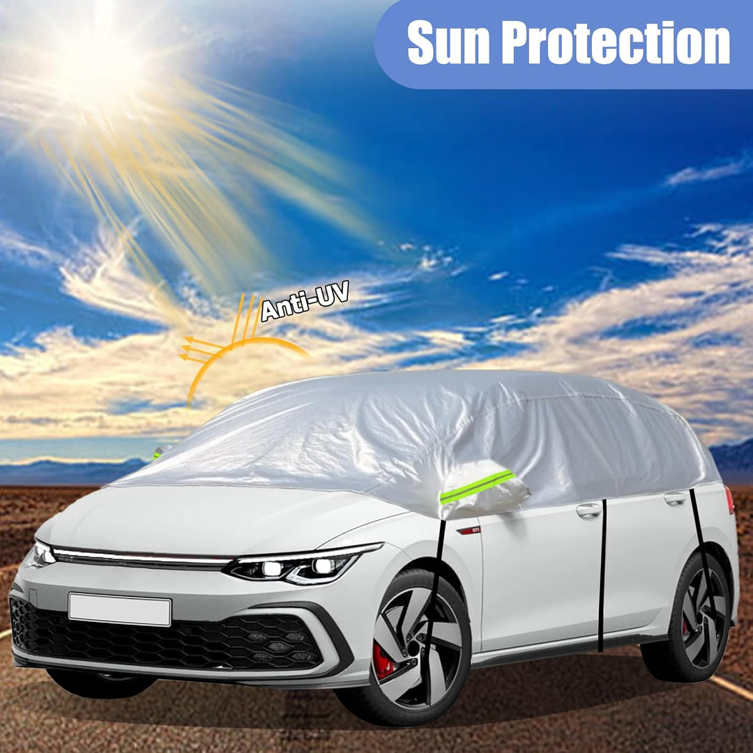CICMOD Halbgarage Auto, Winter Autoabdeckung für EIS Sonne Staub Schutz Halbgarage Auto Abdeckplane