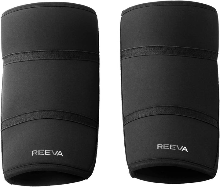 reeva Unisex-Adult Powerlifting Sleeves-7mm Knee Sleeve S Schwarz, S Schwarz