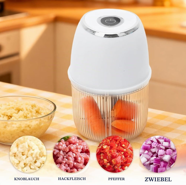 Zerkleinerer Elektrisch Mini, Zwiebel Zerkleinerer 350ml Multizerkleinerer Kabelloser Häcksler mit 6