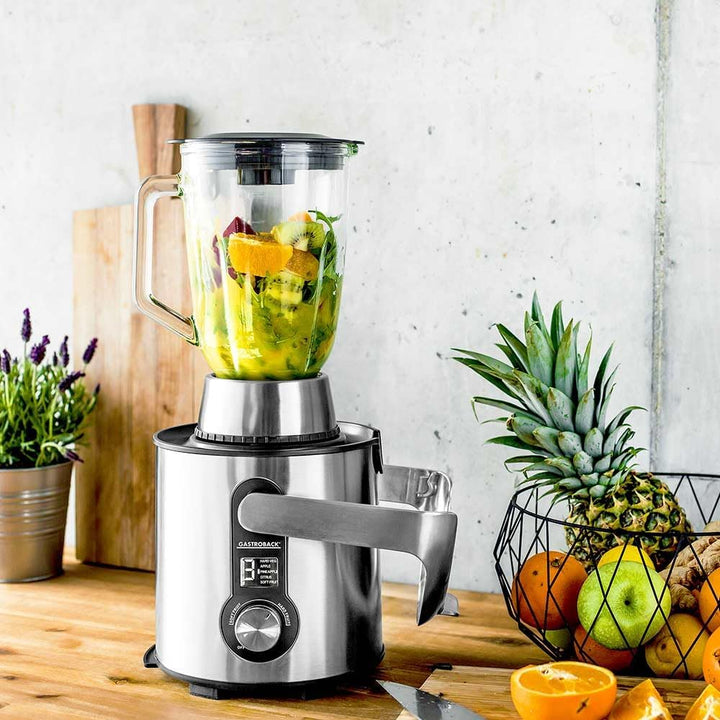 GASTROBACK 3 in 1 Design Multi Juicer mit 1300 Watt Profi-Motor - Elektrischer Entsafter, Standmixer