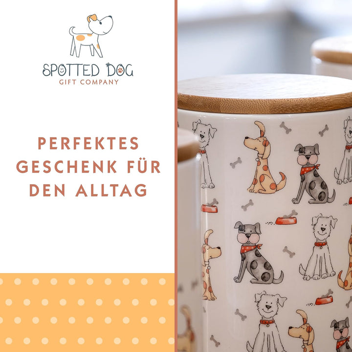 SPOTTED DOG GIFT COMPANY Vorratsdosen Keramik mit Deckel Luftdicht - 3 Vorratsbehälter vielseitig Au