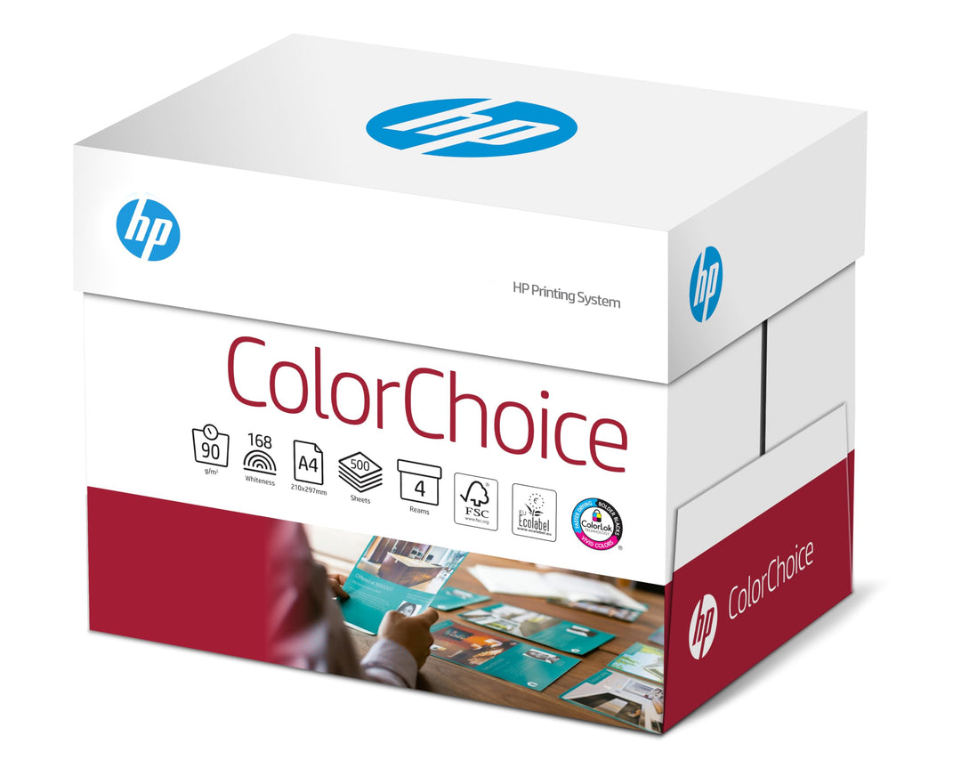 HP Druckerpapier, Farblaserpapier Colorchoice CHP760 - 90 g, A3, 2000 Blatt (4x500), extraglatt, wei