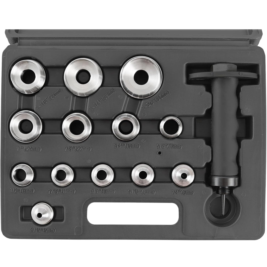 TECPO Locheisen Satz 14-teilig Loch Stanzen Henkellocheisen 5-35mm Lochstanzer Werkzeug