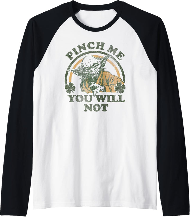 Star Wars Yoda Pinch Me You Will Not Raglan