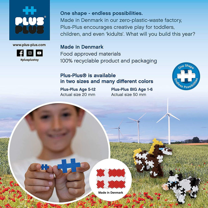 Plus-Plus 9607009 Geniales Konstruktionsspielzeug, Feuerwehrauto, PlusPlus Go! Bausteine-Set, 500 Te