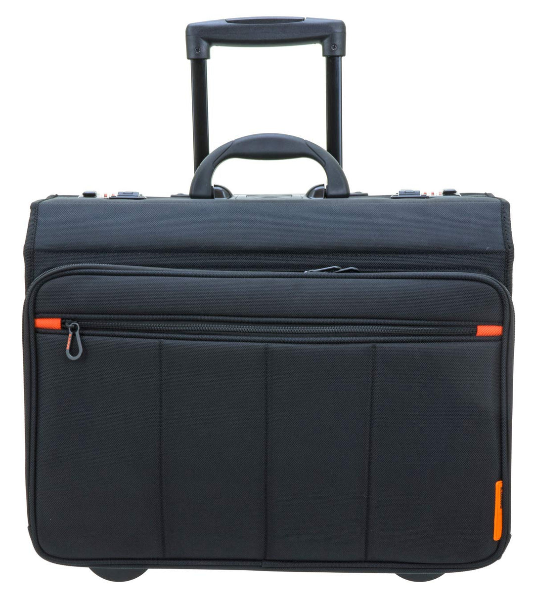 Grosser Pilotenkoffer Trolley mit 17 Zoll Laptop-Fach, 30 Liter Schwarz Bowatex