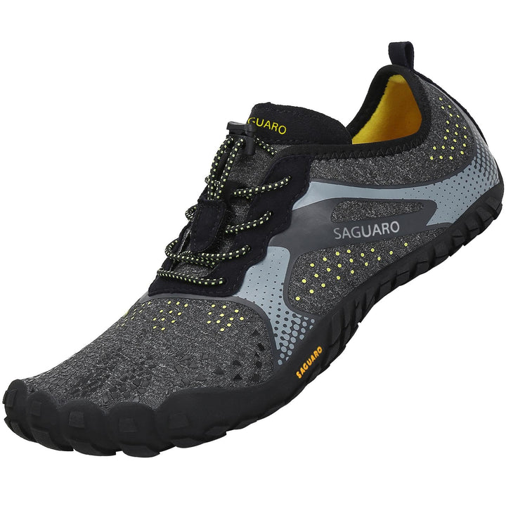 SAGUARO Unisex Barfussschuhe Leicht Atmungsaktive Zehenschuhe fur Outdoor &amp; Indoor 36 EU Schwarz, 36