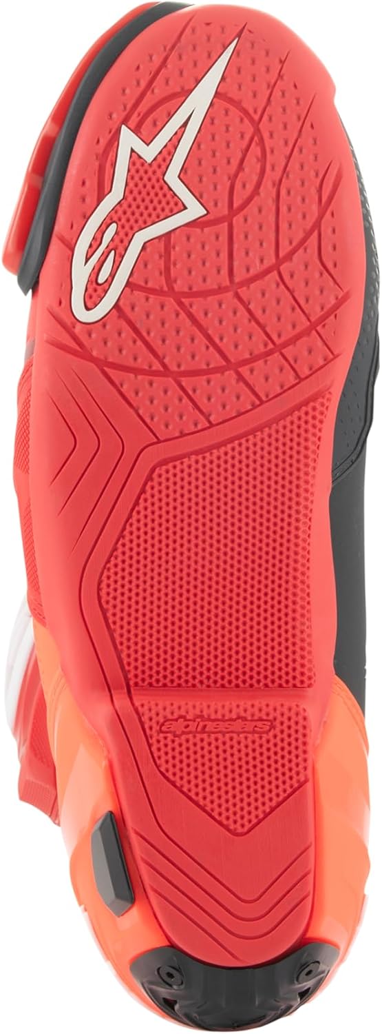 Alpinestars Supertech R Vented Motorradstiefel 45 EU Bright Red Red Fluo, 45 EU Bright Red Red Fluo