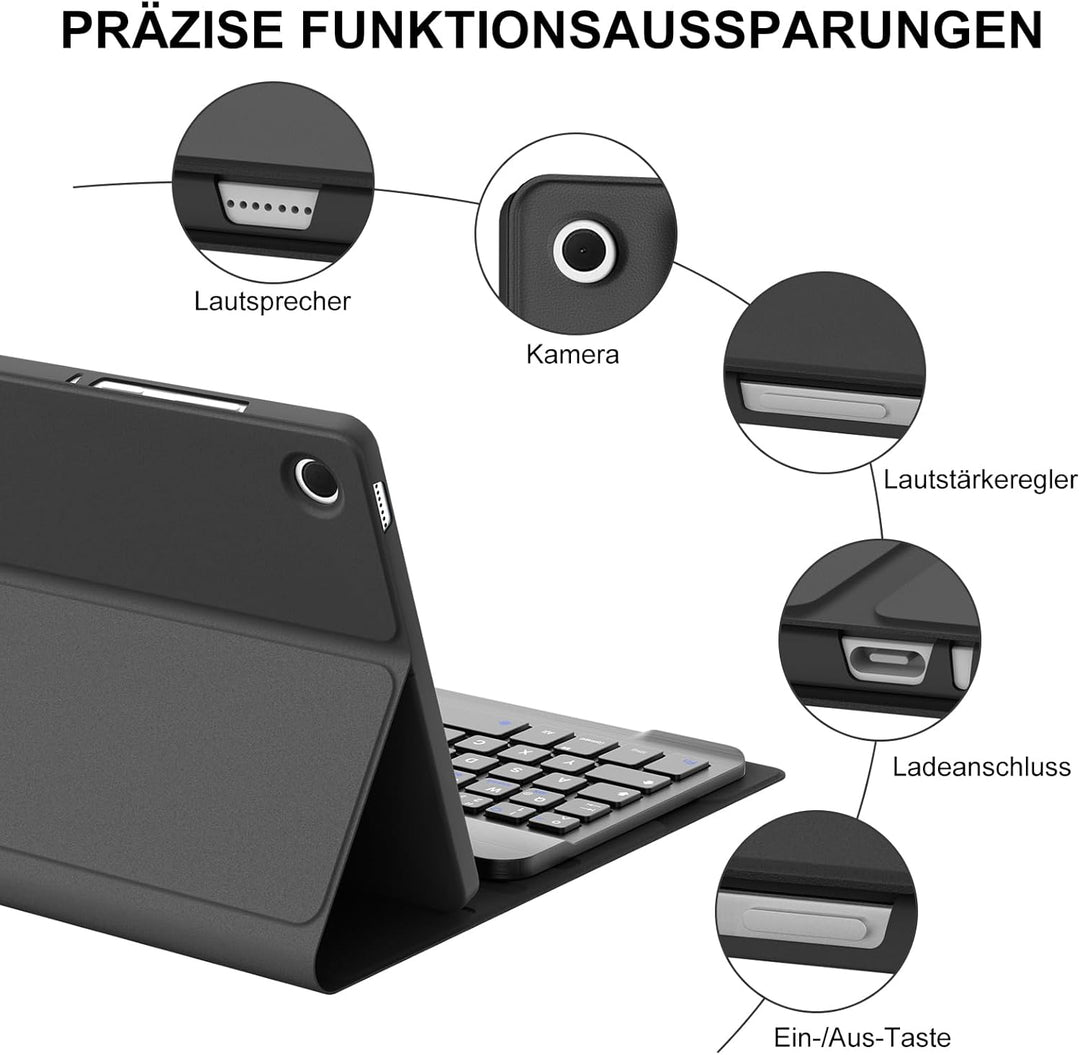 Hülle mit Tastatur für Samsung Galaxy Tab A11 8,7" (2025 SM-X133/X135) und Tab A9 8,7" (2023 SM-X110